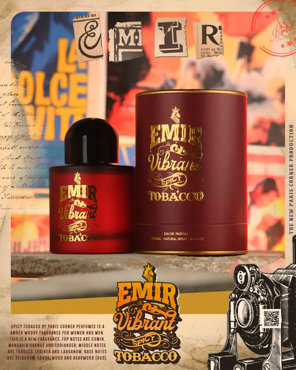 Vibrant Spicy Tobacco Emir 100ml by Paris Corner - Image 3